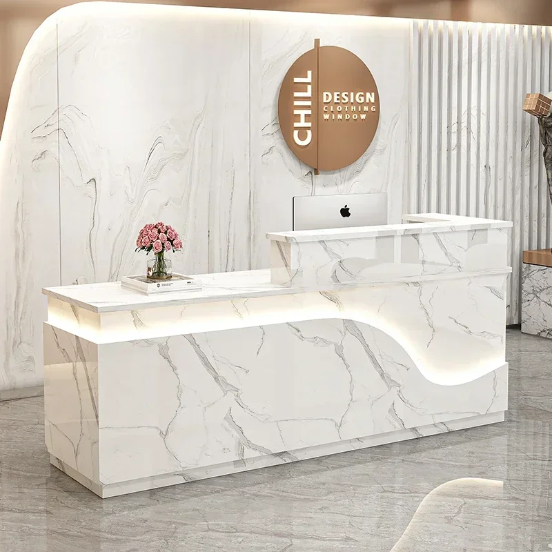 Reception Desks Counter Beauty Salon Storage Modern Furniture Reception Bar Furnishings Professional Recepcion Mueble Barber Spa