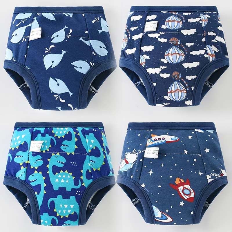 4 pçs novo algodão bonito do bebê da criança calças de treinamento toalete à prova dwaterproof água potty aprendizagem shorts roupa interior para crianças meninos meninas