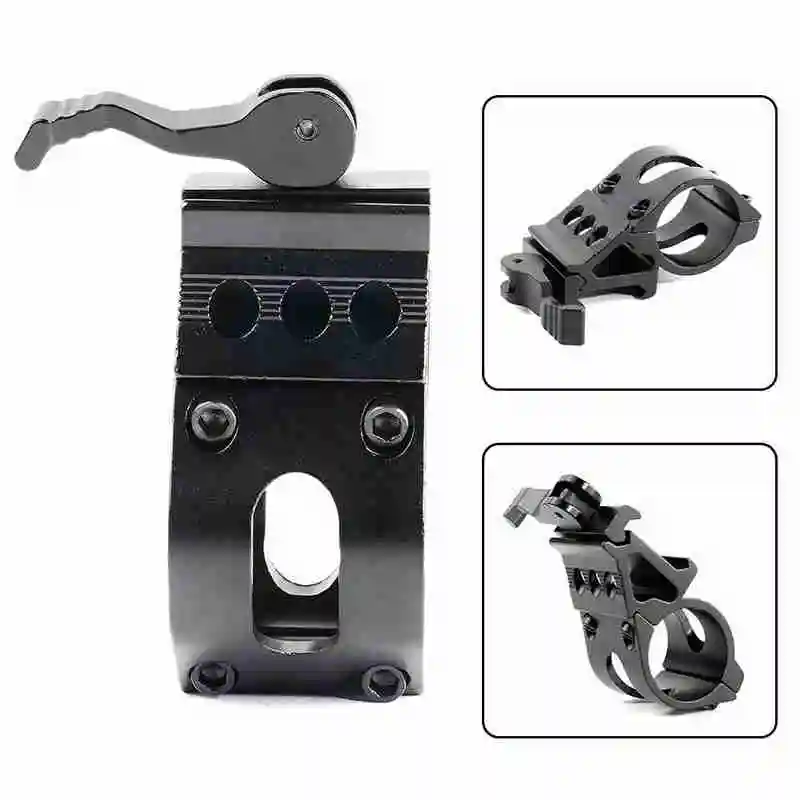 Support de montage de portée de lampe de poche décalée à dégagement rapide de 25.4mm, Rail Picatinny de 20mm 45 ° Accessoires de montage pour pistolet de chasse à vue