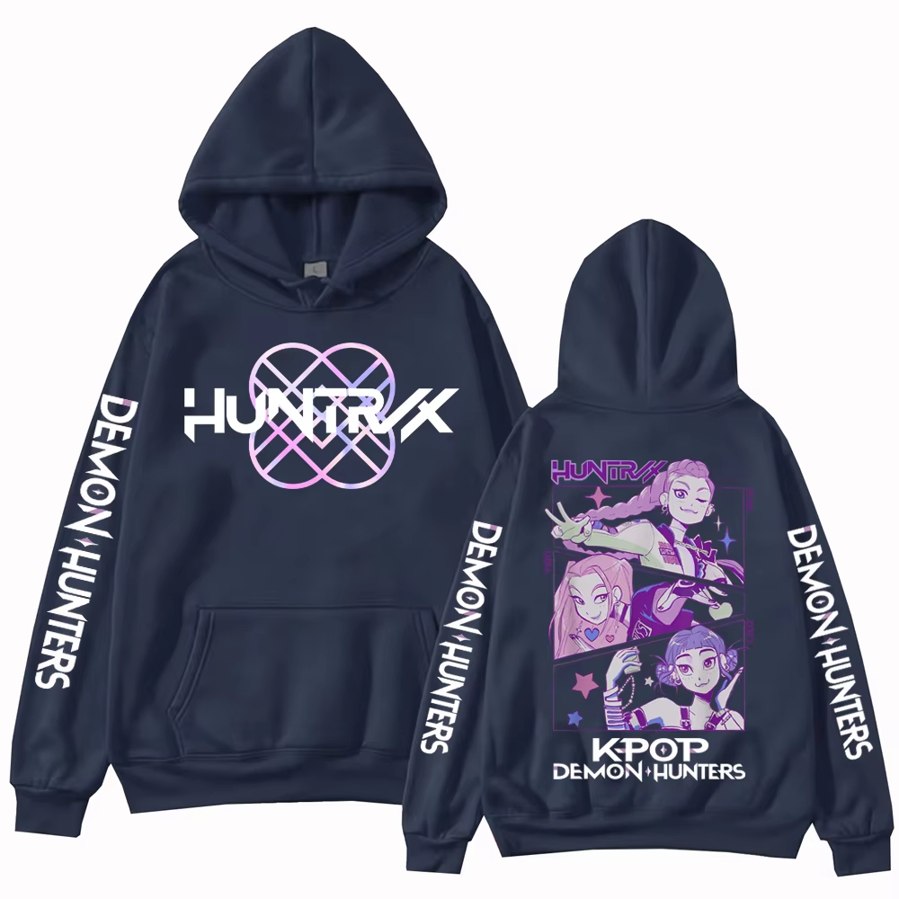 Anime K-Pop Demon Hunters Moletom com capuz Harajuku Hip Hop pulôver tops moletom presente para mulheres e homens
