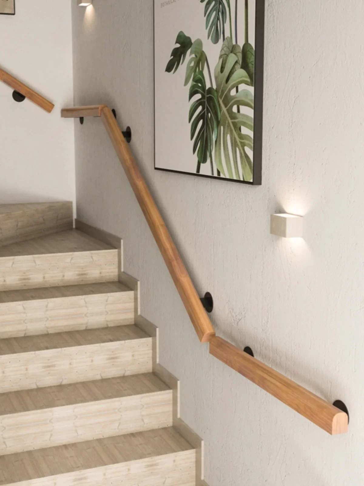 Railing handrails  solid wood Villa indoor wall anti-skid child stairs wood handrails