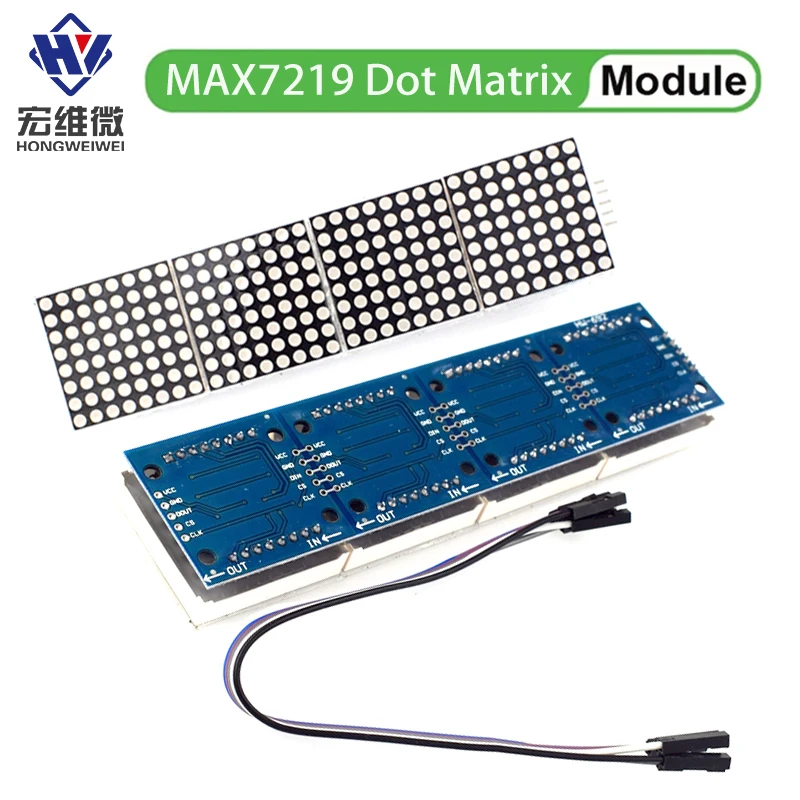 MAX7219 Dot Matrix Module 32x8 4 in 1 LED Display Modules Drive with 5Pin Wires for Arduino Raspberry Pi