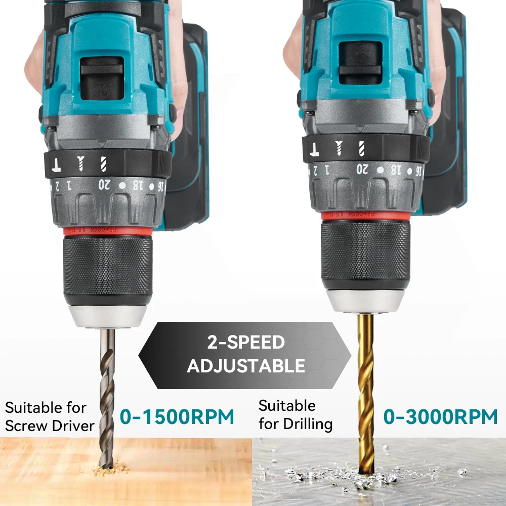 YOFIDRA 13MM 700N.m ブラシレス電動インパクトドリル 20+3段階トルク コードレススクリュードライバー DIY電動工具 マキタ18Vバッテリー対応