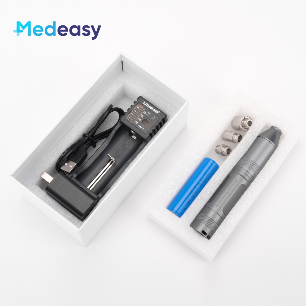 Fuente de luz fría para endoscopio ENT de mano LED de 10W que incluye 3 adaptadores