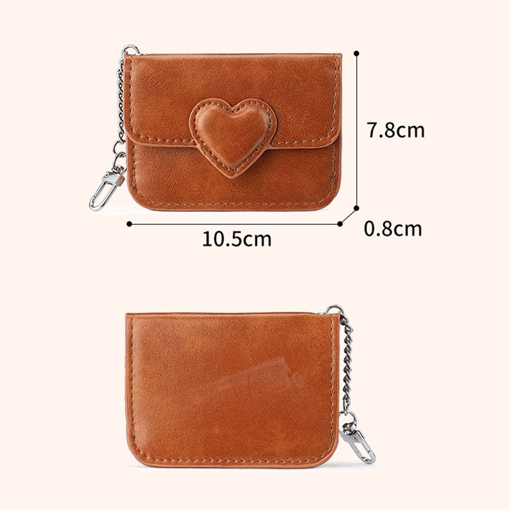 Tarjetero ligero de cuero PULeather para mujer, cartera pequeña con forma de corazón, tarjetero antimagnético multitarjeta, monedero de viaje para efectivo