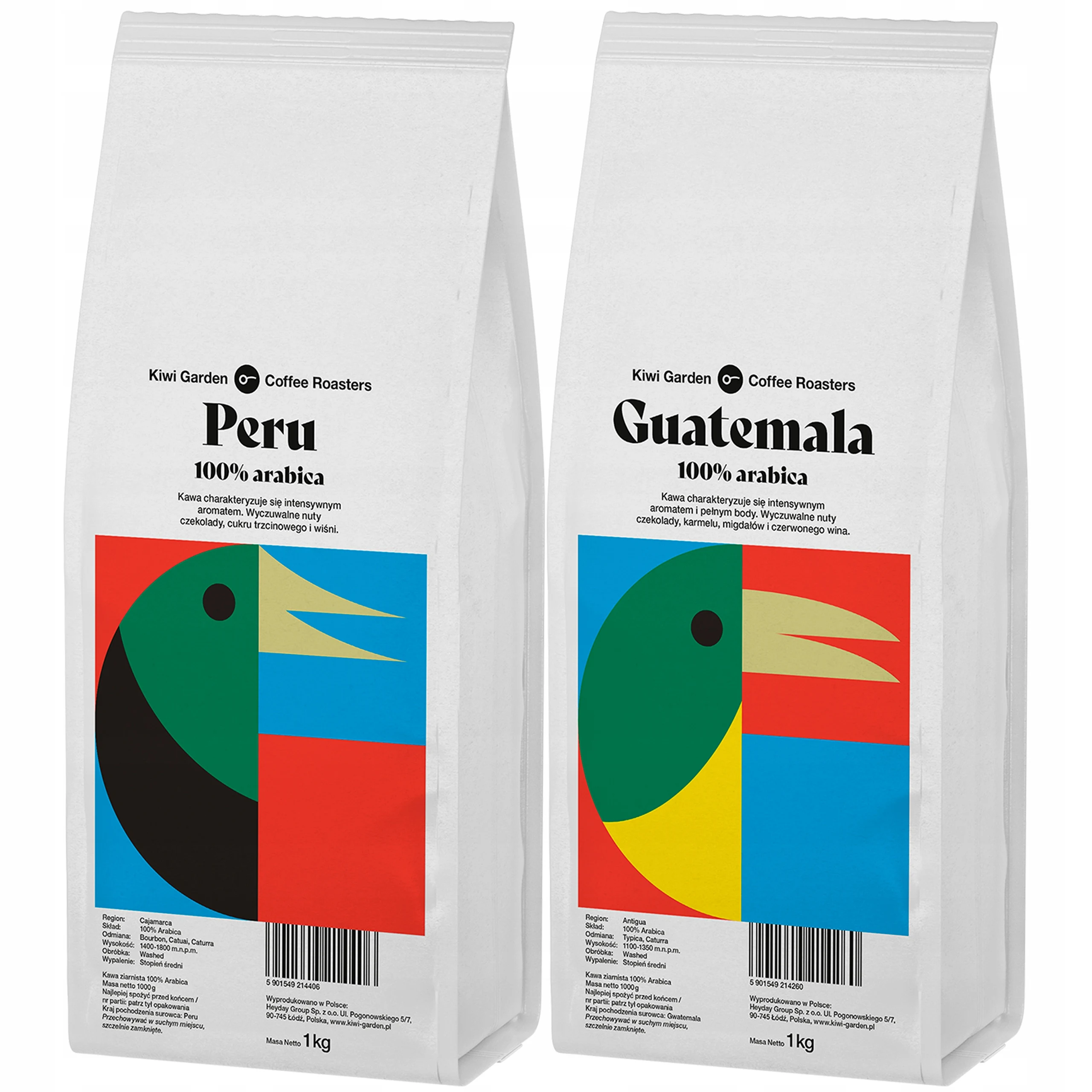 Kawa ziarnista Kiwi garden Świeżo Palona PERU + GWATEMALA 2kg