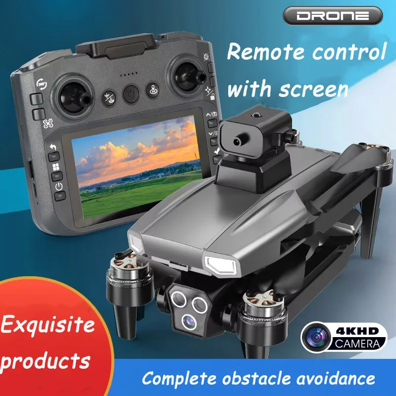 Drone profissional hd 4k com câmera dupla wifi fpv, drone para evitar obstáculos, fotografia aérea e câmera drone, brinquedo de aniversário