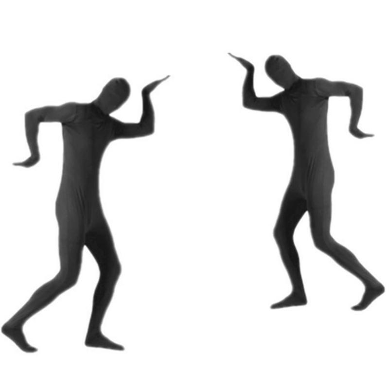 Czarne Zentai pełne body dla mężczyzn kobiety Halloween karnawał przebranie na karnawał obcisły kombinezon elastan kombinezon