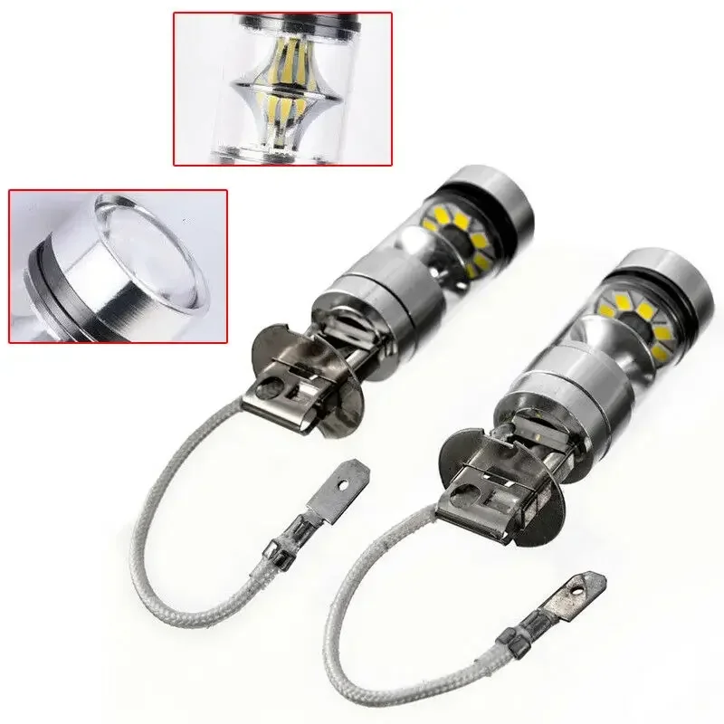Mới H3 LED Foglights Chuyển Đổi Bộ Bóng Đèn Cao Chùm Thấp 100W 6000K Siêu Trắng 3000K Tự Động Lái Xe đèn Pha Cao Thấp 12V 24V