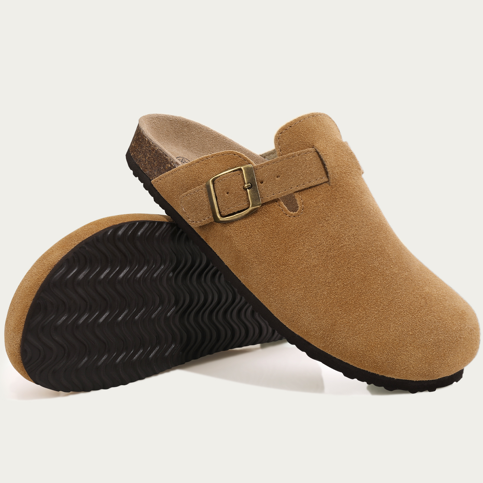 Shevalues Kork-Wildleder-Clogs für Damen, Kork-Hausschuhe, Sommer-Kork-Sandalen, modische Strand-Slides, klassische Pantoletten, Herren-Clogs, Baotou-Schuhe