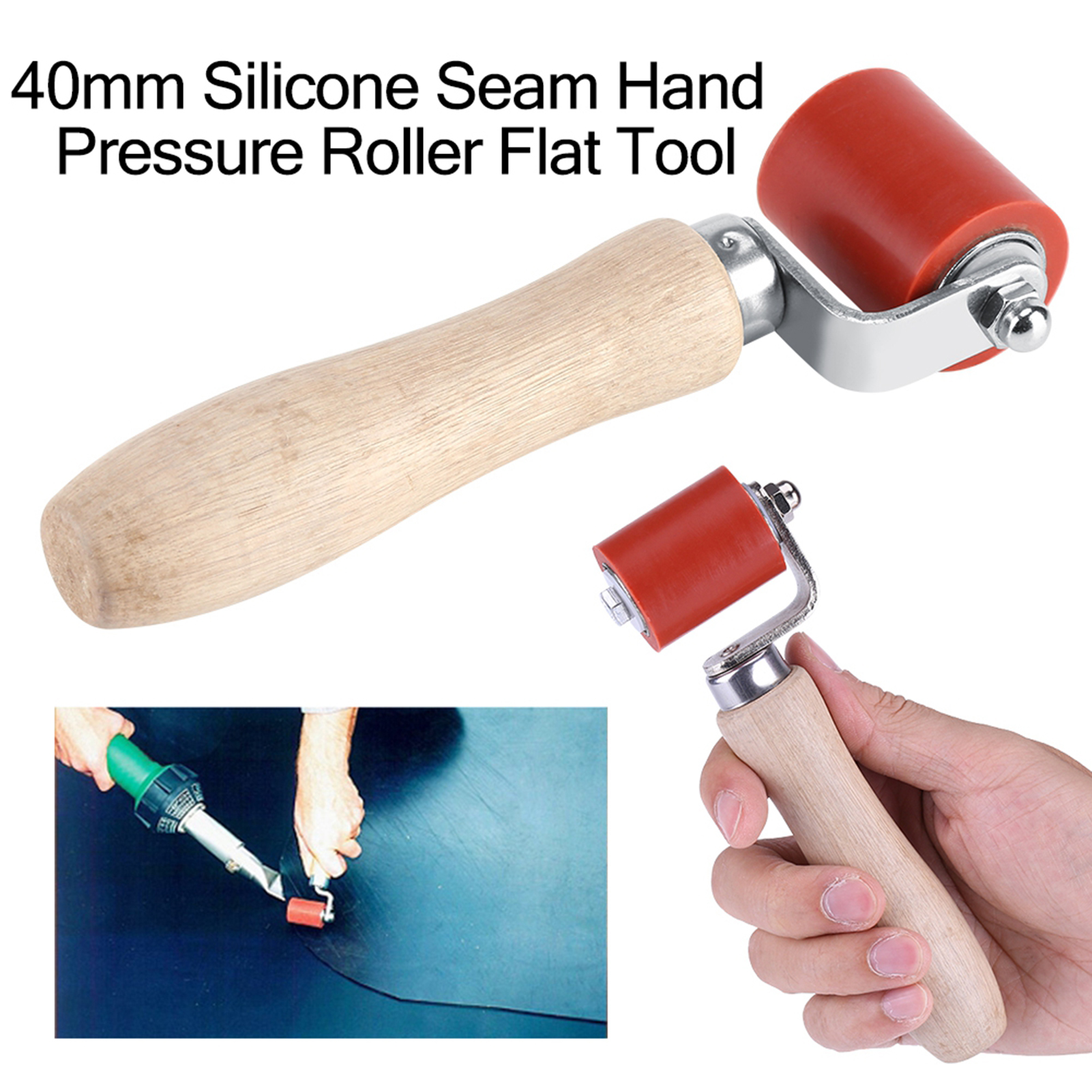 40mm Silicone High Temperature Resistant Seam Hand Pressure Roller Roofing PVC Welding Tool