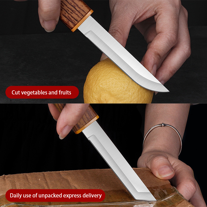 Faca dupla portátil de alta qualidade em aço inoxidável, faca dupla de dragão e fênix