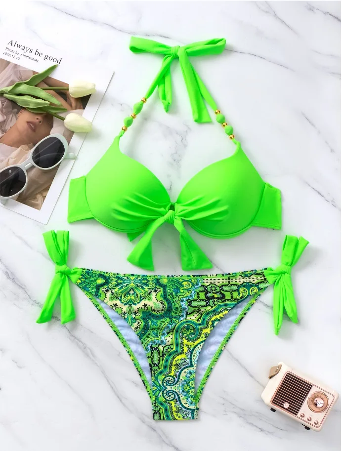 Sexy Push Up Bikini 2024 femmes maillot de bain maillot de bain deux pièces femme string Bikinis ensemble natation pour maillots de bain brésilien Biquini