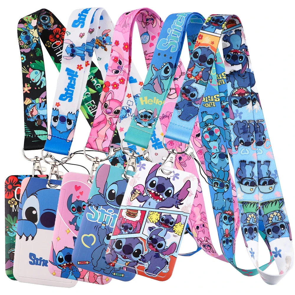 Lindo soporte para credenciales de Alien y Ángel, cordones de dibujos animados para llave, correa para el cuello para tarjeta, insignia, llavero de gimnasio, accesorios, regalos