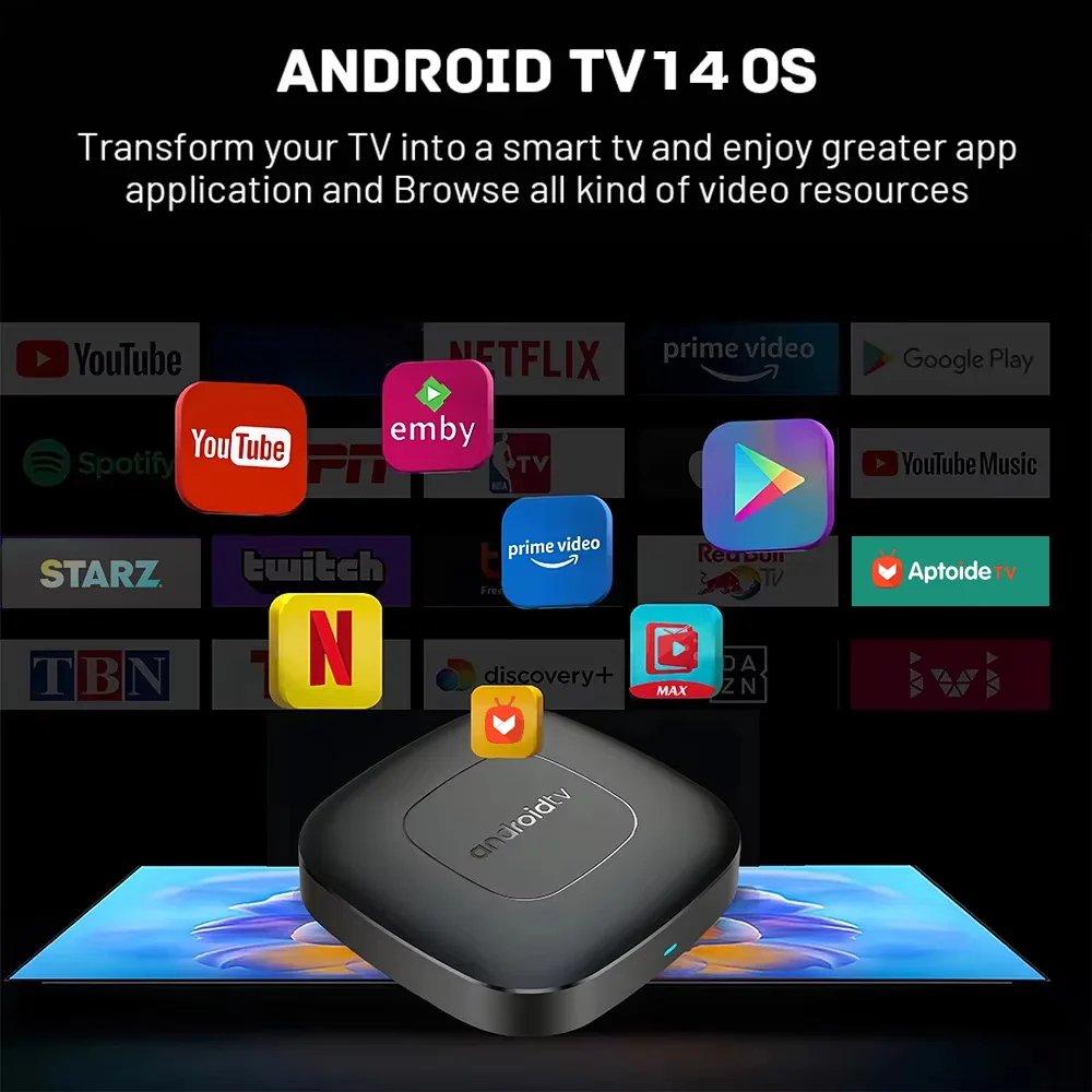 Android14 Smart Home Theater TV Box AllwinnerH313 Google Assistant Netflix Streaming Bluetooth Media Player 2G16G 2.4G5G Wifi T1