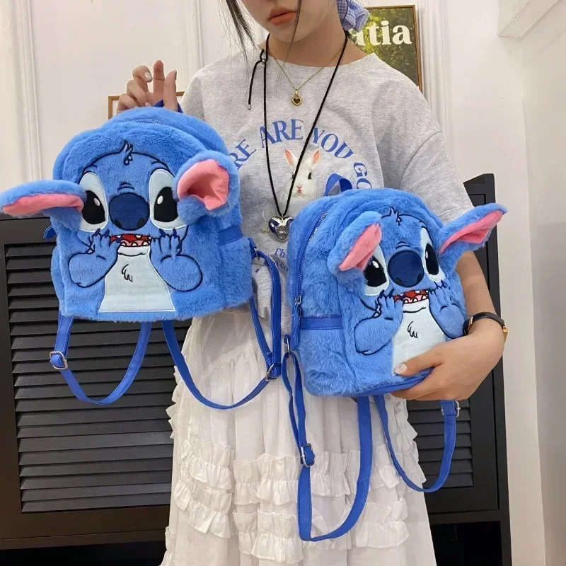 Disney zaino in peluche cucito di alta qualità cartone animato moda 3D mini zaino da donna borsa da scuola per bambini carina di grande capacità