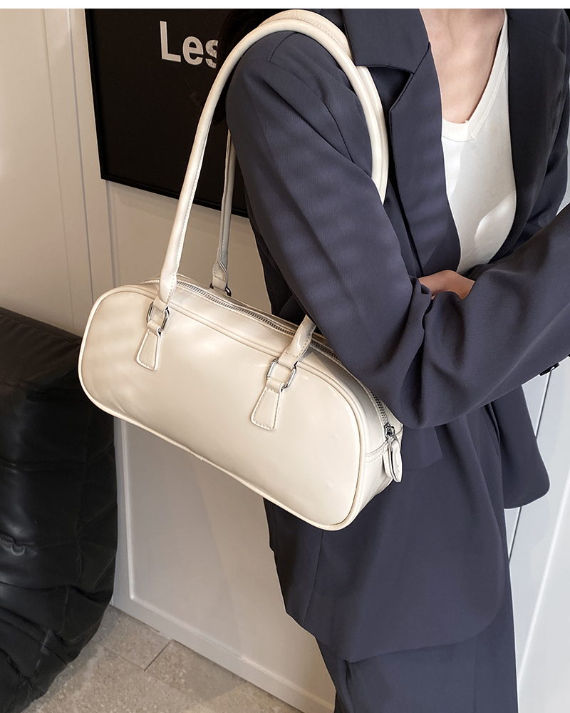 Bolso de piel sintética para mujer, bolsa de hombro Simple y Retro, moda coreana, Primavera, 2024