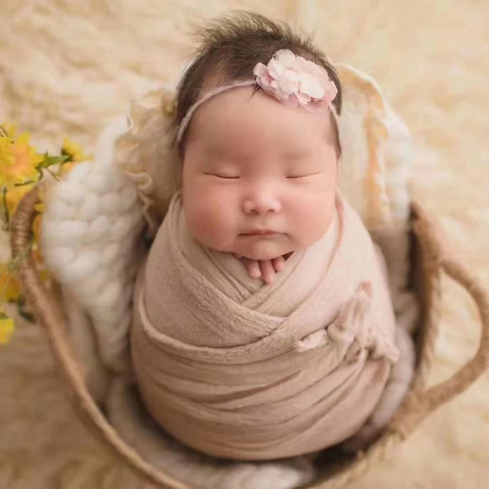 Algodon manta bebe recien nacido fotografía de recién nacido elasticidad manta para bebé Cheeseloth gasas bebe algodon newborn photograpghy props envolvente para bebé atrezzo fotografia bebe Envoltura de pañuelos para