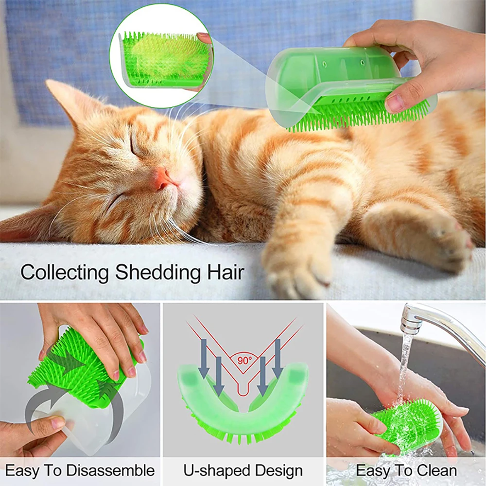 Cat Scratcher นวดหวีสัตว์เลี้ยงตารางขูดแปรงผม Catnip ลบหวีผมลูกแมว Care อุปกรณ์เสริม