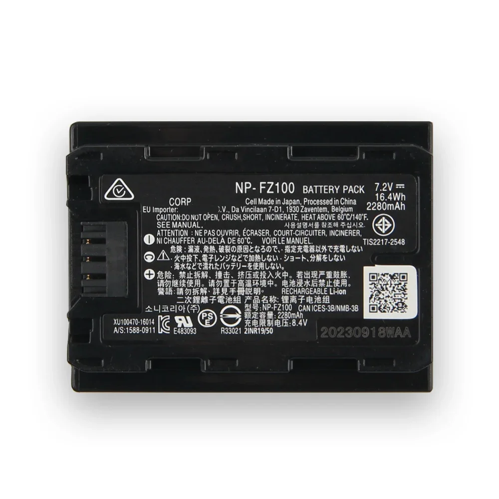 Replacement Battery NP-FZ100 For SONY A1 A7 A8 A9 A9M3 A7R4 A7R5 A7R4A A7C A76 A7S3 776 48 838 4837 FX30 Batteries 2280mAh