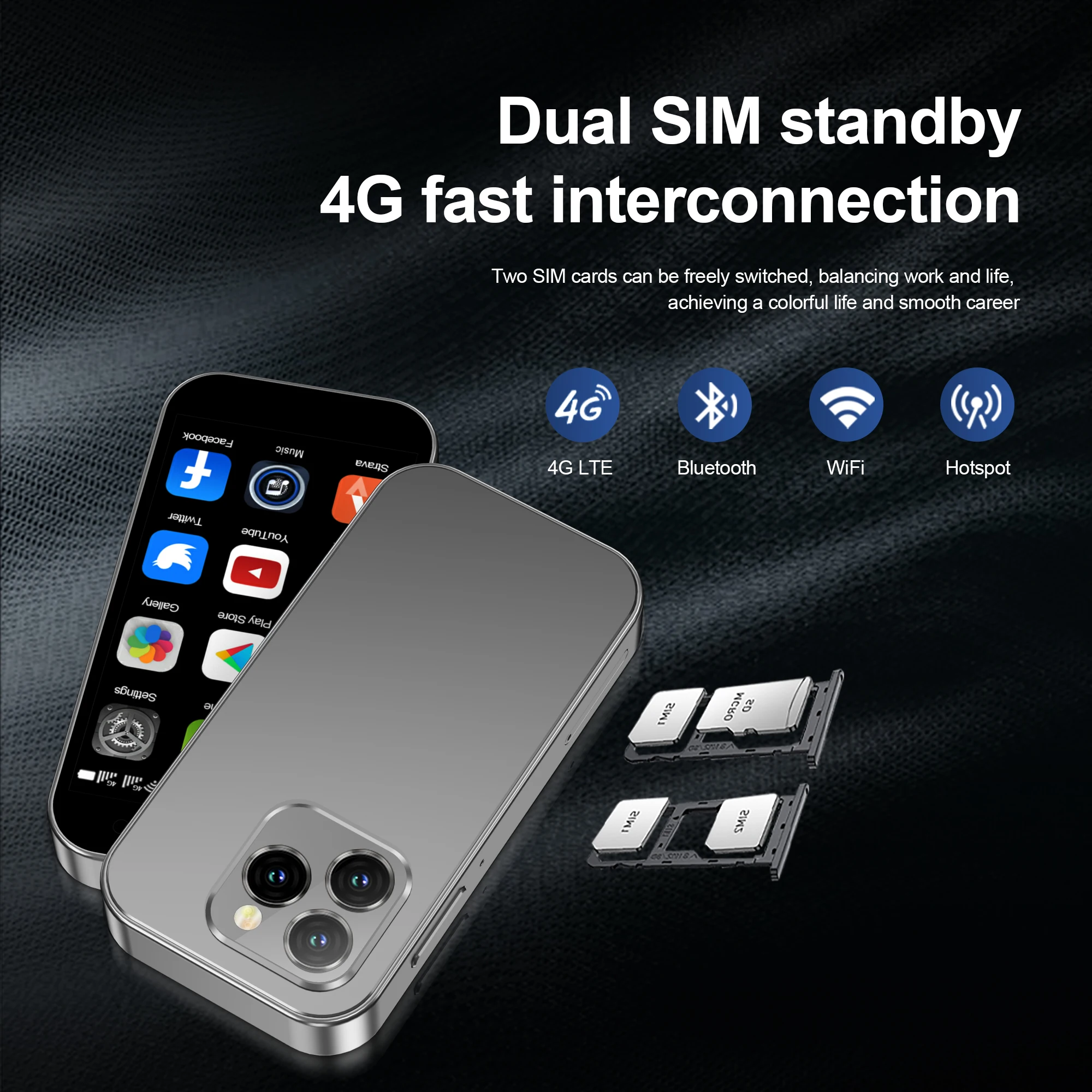 ลดราคา SERVO KING8000 สมาร์ทโฟนจิ๋ว 4G ระบบแอนดรอยด์ หน้าจอ 3.0 นิ้ว ระบบจดจำใบหน้า หน่วยความจำ 2+16GB รองรับ WIFI GPS โทรศัพท์มือถือขนาดเล็ก พร้อม Play Store