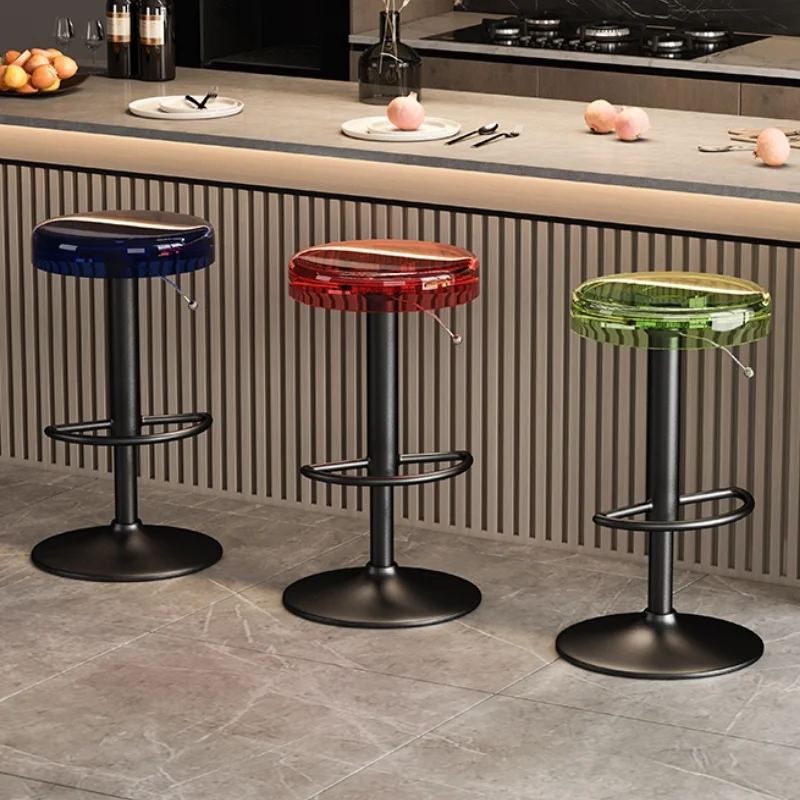 Taburete alto de acrílico con descuento, silla de caja registradora moderna para isla de cocina, cafetería de alta gama, silla de Bar, estilo de Oferta