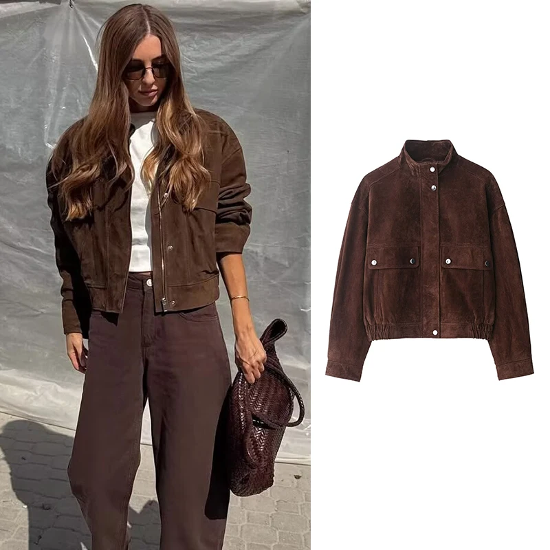 Jaquetas de outono femininas 2025 nova moda grande bolso elegante feminino solto jaquetas quentes outono rua chique casacos jovens estudantes