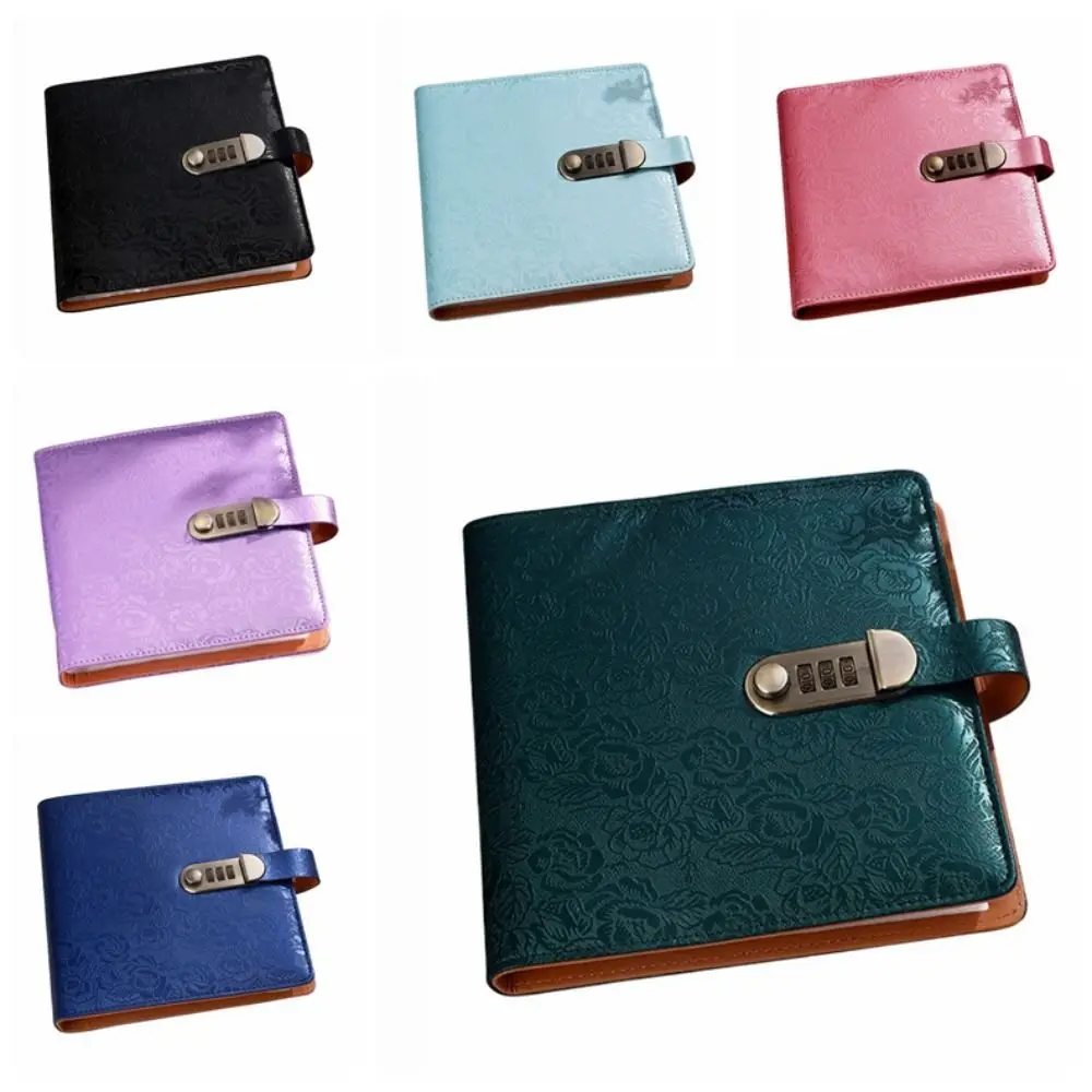 Emboss Flower Envelop Savings Challenges Book 50Sheets Savings Handbook Saving Money Binder PU Leather Account Book