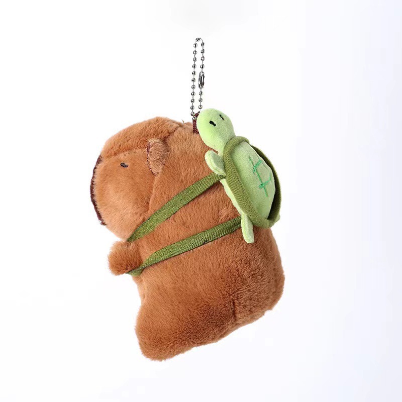 Śliczna kapibara pluszowa zabawka pluszaki kapibara z plecakiem z żółwiem Kapibara miękka lalka dla dzieci zabawki urodziny prezent na boże narodzenie