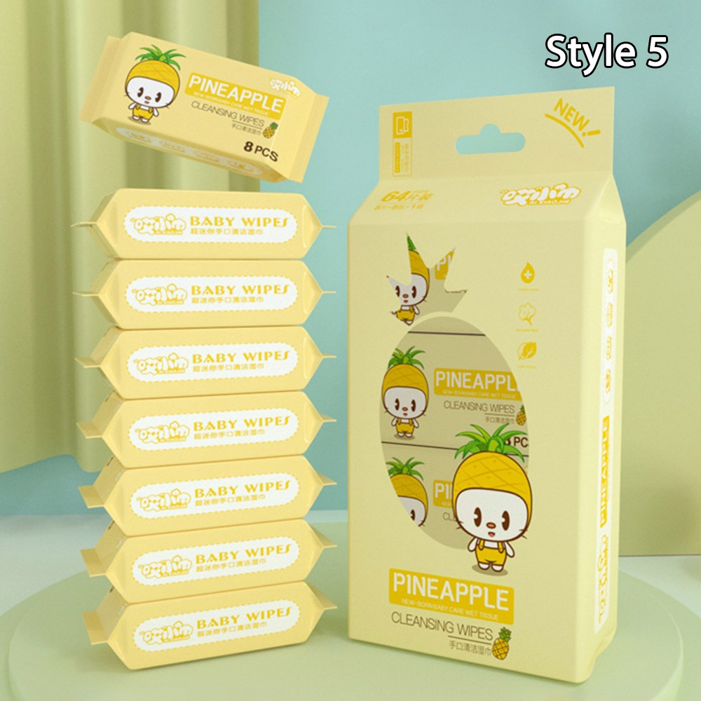 Милые мягкие детские влажные салфетки, большая упаковка, чистка рук, рта, детские нежные салфетки, высококачественные одноразовые мини-портативные салфетки для младенцев