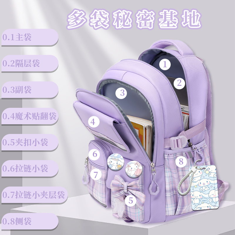 Mochila de perro canela para niñas, nueva mochila escolar con estampado bonito de Sanrio a la moda para adolescentes, regreso a la escuela, 2025