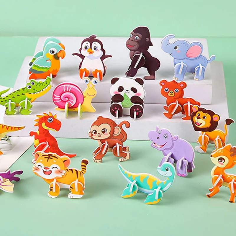 30 Uds. Rompecabezas de dibujos animados 3D, rompecabezas educativo de avión de animales, juguetes para niños, recuerdos de fiesta de cumpleaños, recompensas en el aula, relleno de bolsas de regalo