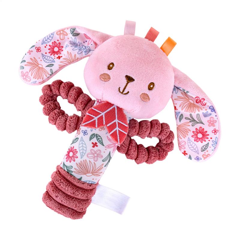 かわいい動物のガラガラ,ピンクのぬいぐるみ,ウサギの象のガラガラ,柔らかいリング,シェーカー