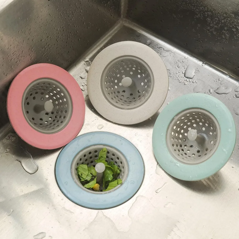 Anti-verstopfung Filter Silikon Weizen Stroh Tragbare Badezimmer Haar Filter Mesh Küche Waschbecken Boden Langlebig Ablauf Abdeckung Abfall Stecker