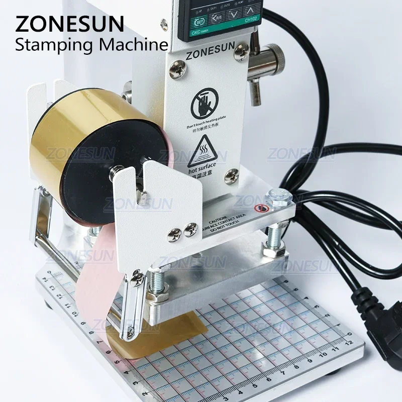 ZONESUN ZS 90 máquina de estampación en caliente simulador de prensa papel madera PVC tarjeta cuero impresora máquina de estampado para cuero