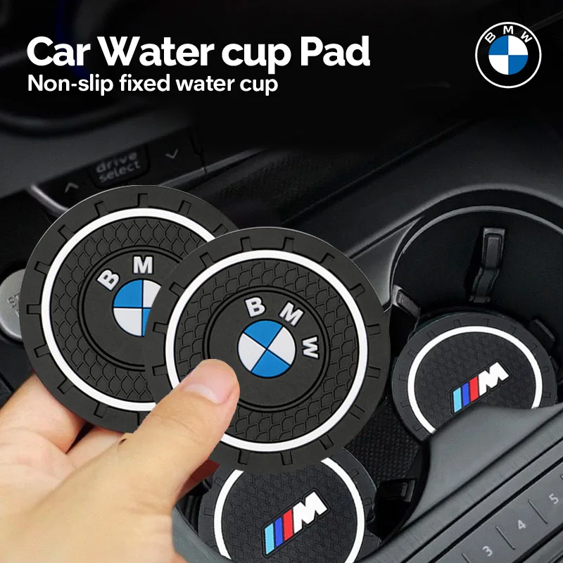 Estera para taza de agua Interior de coche, para BMW E46 E90 E60 F30 F10 E39 E36 F20 G30 G20 E87 E92 E91 E30 F11 F31 X1 X2 X3 X5 X4 z4 X6 X7 IX3 M