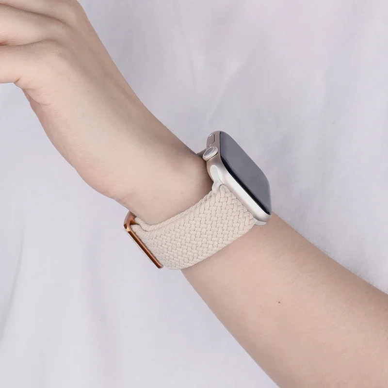Bucle Solo trenzado para Apple watch Band 44mm 45mm 46mm 42mm 40mm 38 41mm Ultra 49mm pulsera correa serie 10 9 7 8 5 SE 6 Correa