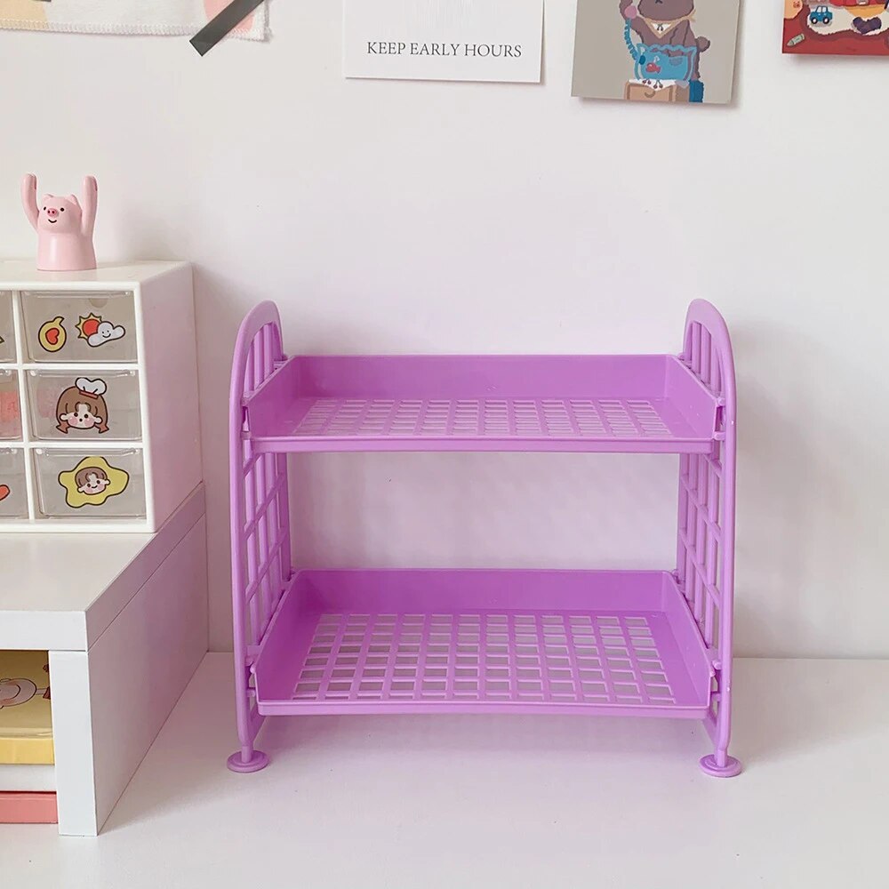 1PC High Appearance Horizontal Desktop Storage Shelf Simple Multi-storey Dormitory Storage Shelf Computer Office Available