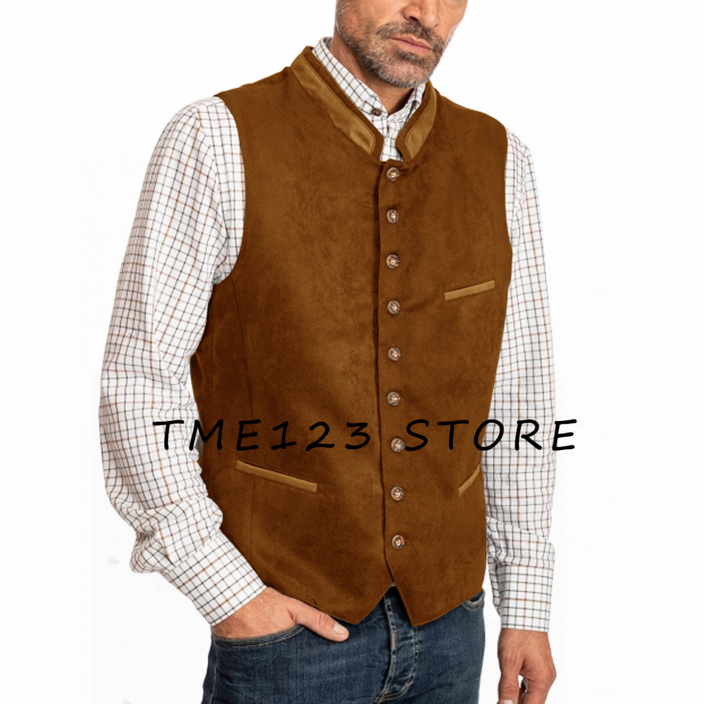 Männer Neue Wildleder Weste Business Einfarbig Einfache Ärmellose Weste Formale Mann Westen für Männer Männlich Sommer Gilet Weste Herren