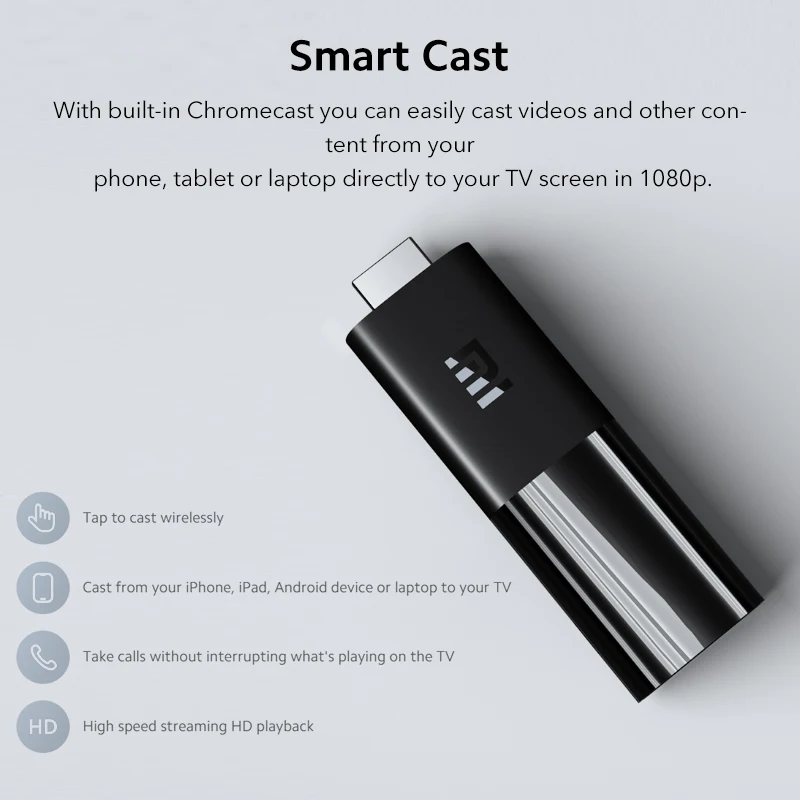 Versión Global Xiaomi Mi TV Stick box Android TV 9,0 4 núcleos 1080P HD decodificación Dual 1GB RAM 8GB asistente de Google Netflix Wifi 5