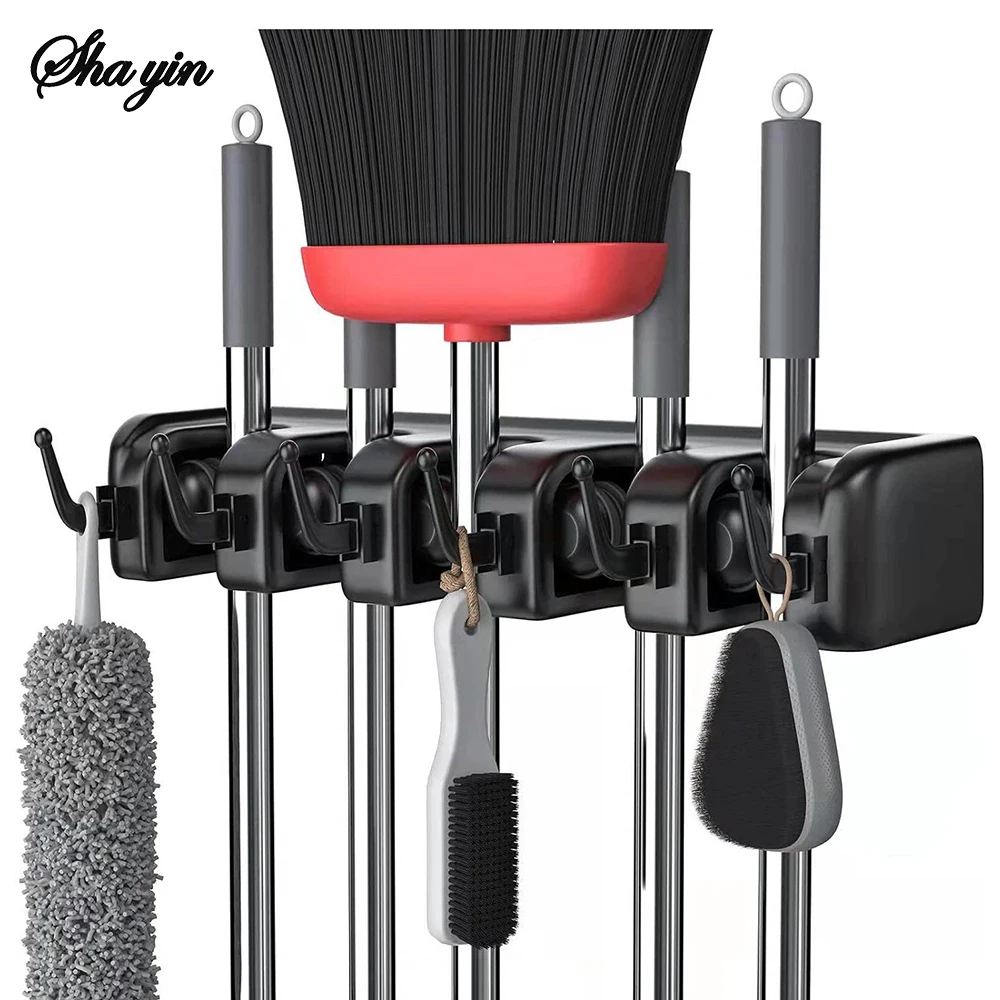1PC Toilet Mop Holder For Storing Mops, Scrub Brushes And Brooms. Made Of Plastic. Suitable For Hanging Mop Racks.