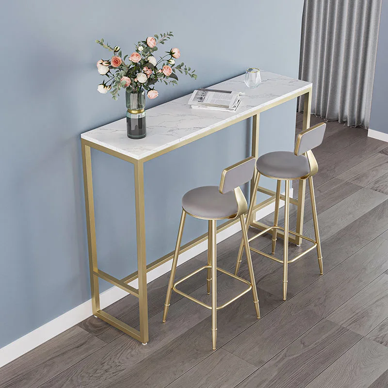 Mesa de bar de parede para uso doméstico, mesa alta para sala de estar, restaurante, leite, loja de chá, mesa longa, balcão de bar com conjunto de cadeiras
