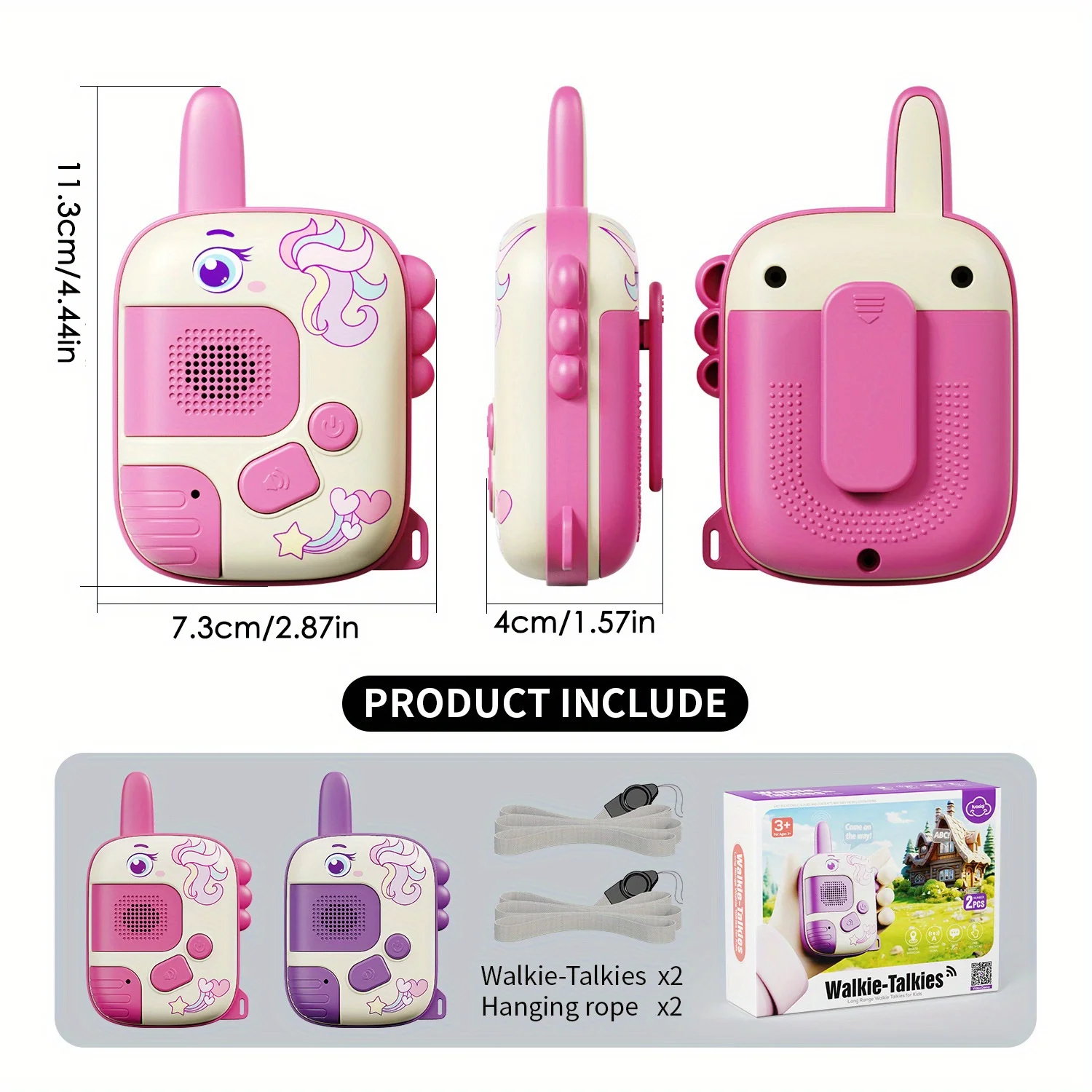 Mini rádio infantil conjunto de 2 peças PMR 446 receptor de rádio portátil para crianças brinquedos de acampamento e caminhada internos e externos