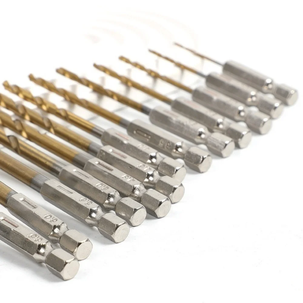 13Pcs Hexagonal Handle Twists Drill Bits Set Electric Drill Screwdriver Drilling Tool For Hardened Metal Stainless Woodworking