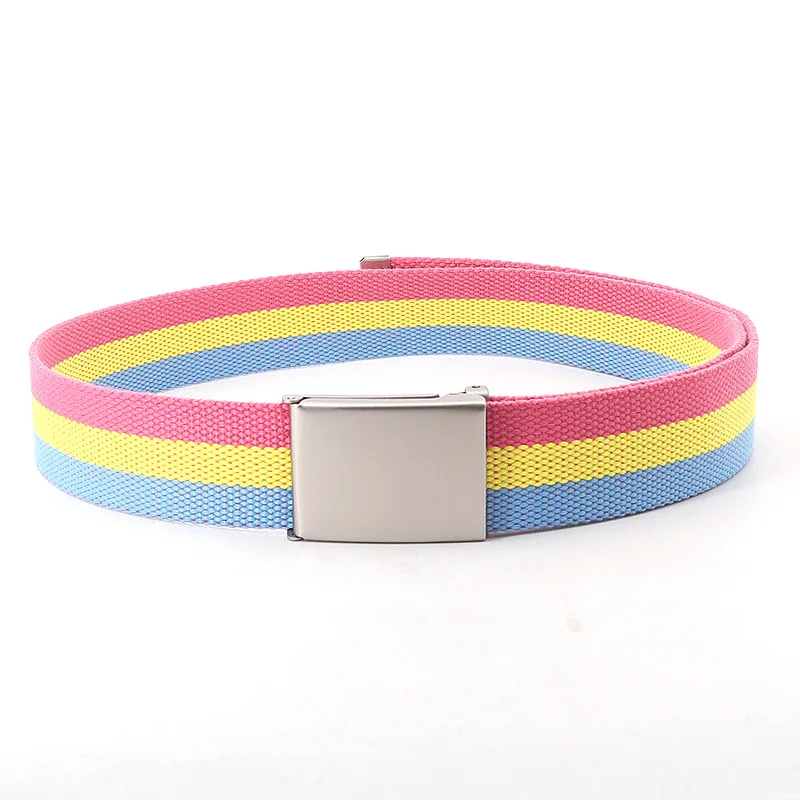 Cinturón táctico militar a rayas de arcoíris de 3,8 cm, diseño de marca de lujo Unisex, cinturón delgado de alta calidad, accesorios para pantalones vaqueros informales de moda