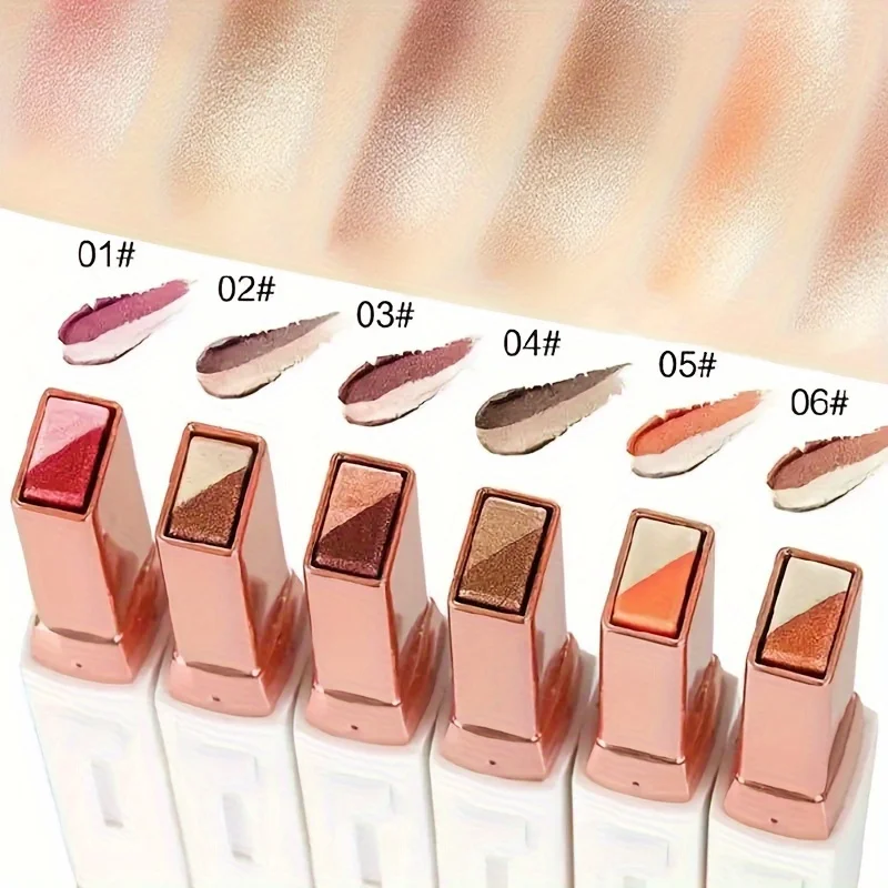 อายแชโดว์สีคู่ Pearlescent อายแชโดว์ดินสอ Glitter Liner Highlighter Multicolor Eye Shadow Eyes แต่งหน้าเครื่องสําอาง