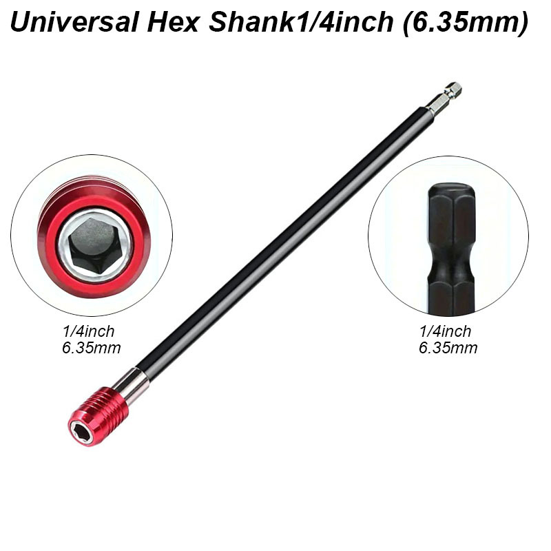 Drill Bit Holder Extension Magnetic Extra Long Shank Quick Release Driver 1/4inch Bar attachment Adapter Rod 300mm Hand Tool