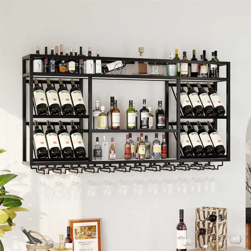 กาแฟตู้โชว์ตู้โชว์แก้วคอลเลกชันเครื่องดื่มตู้โชว์ห้องนั่งเล่นเฟอร์นิเจอร์ตู้เย็นไวน์บาร์Rack Wall Home