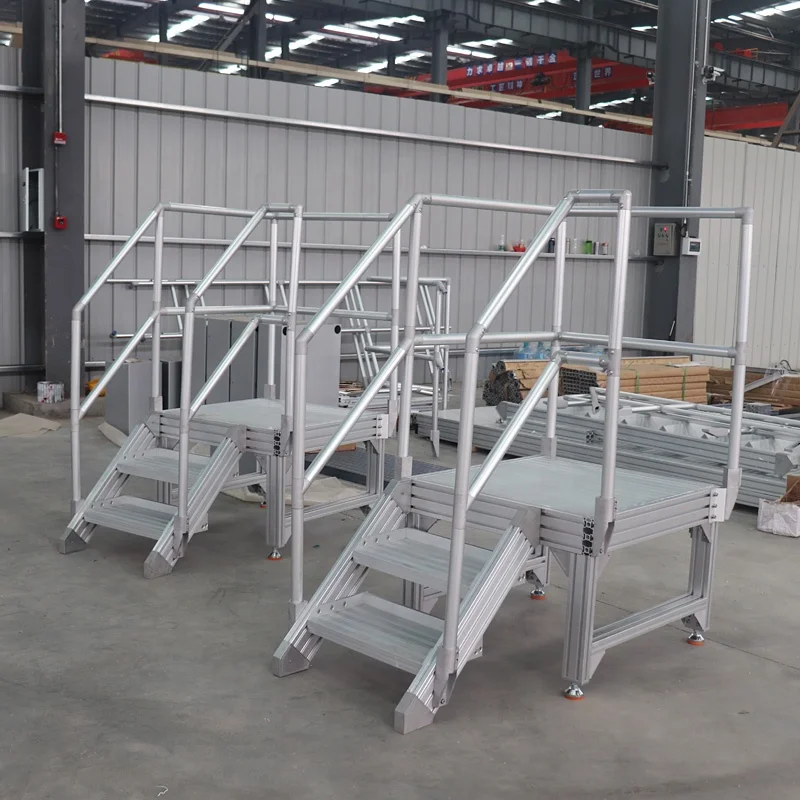 Produttore ha personalizzato la piattaforma di lavoro in alluminio per manutenzione portatile con profilo in alluminio elevato