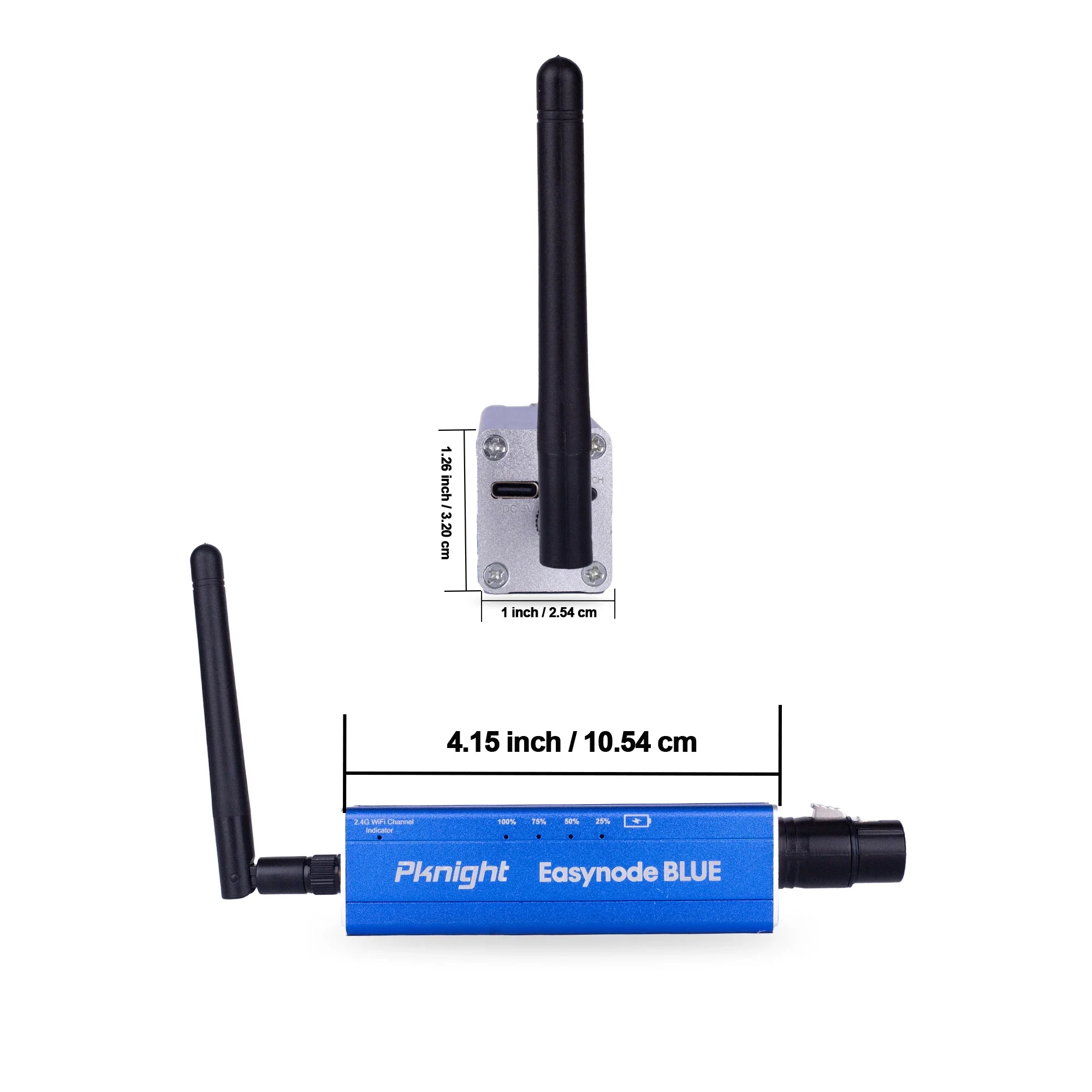 Pknight อัพเกรดตัวควบคุม DMX ไร้สาย 2.4G Easynode สีฟ้าพร้อม WiFi คู่และบลูทูธ Artnet และอินเทอร์เฟซตัวรับส่งสัญญาณ sACN